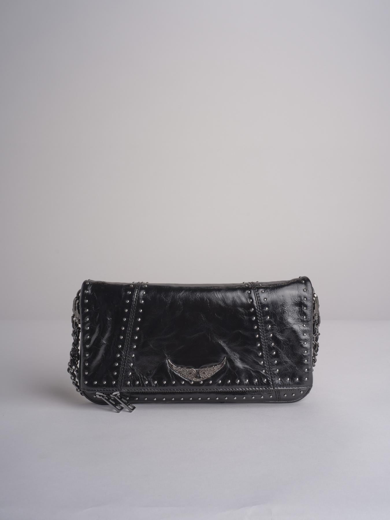 borsa tracolla con borchie LWBA04243 BLACK 011 zadig & voltaire 