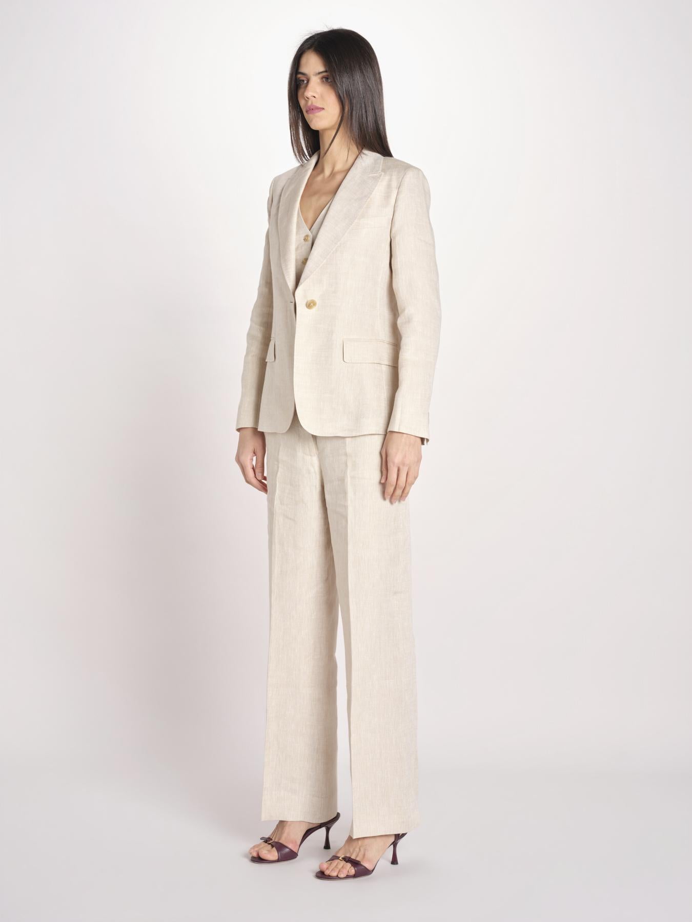 giacca in lino ad un bottone NALUT 2615041072600 023 ECRU weekend maxmara 