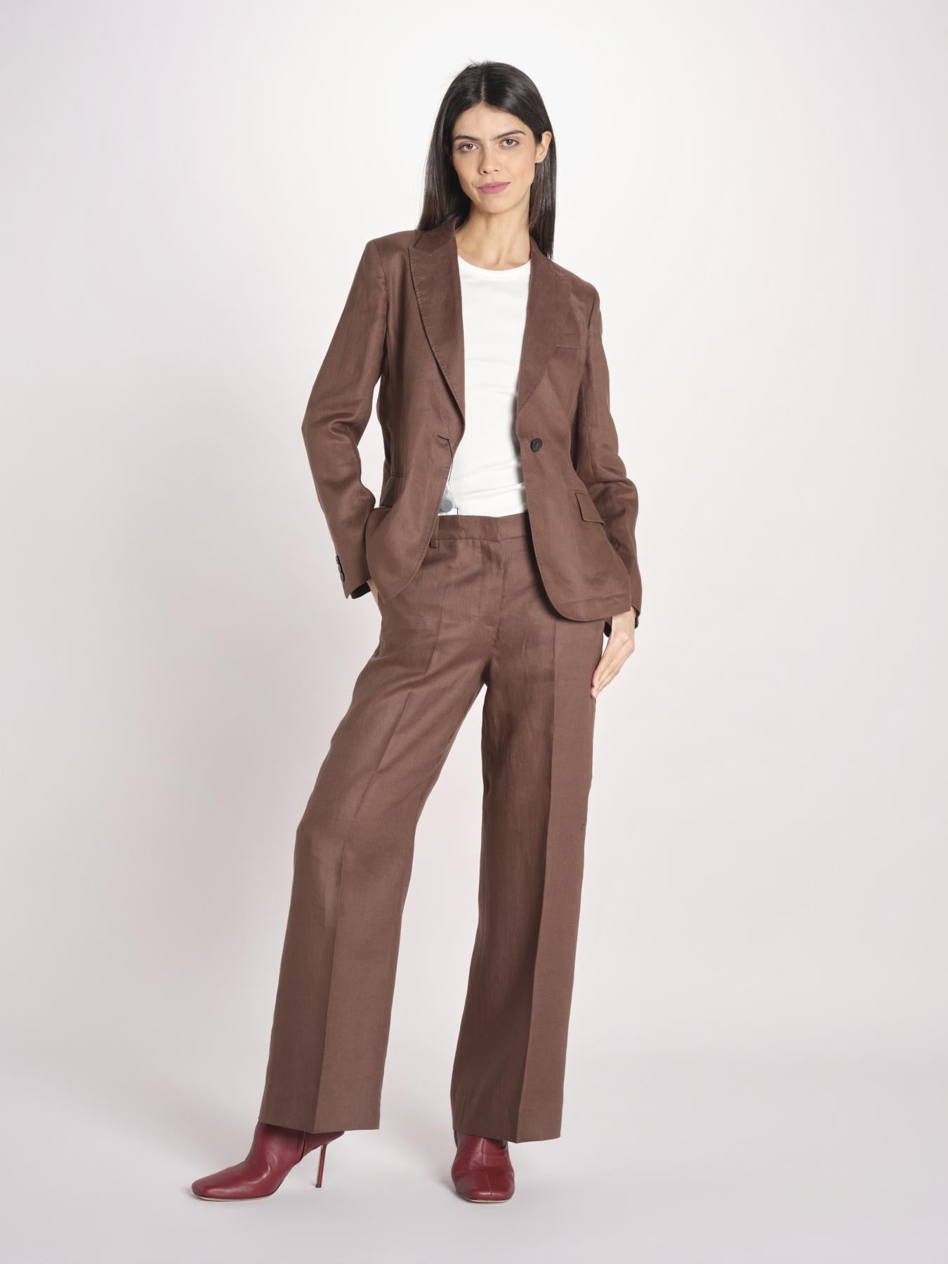 giacca in lino ad un bottone NALUT 2615041072600 037 CIOCCOLATO weekend maxmara 