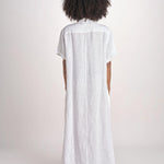 abito lungo con ricami coralli BE25254 WHITE RED benaras soleil 