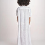 abito lungo con ricami coralli BE25254 WHITE RED benaras soleil 