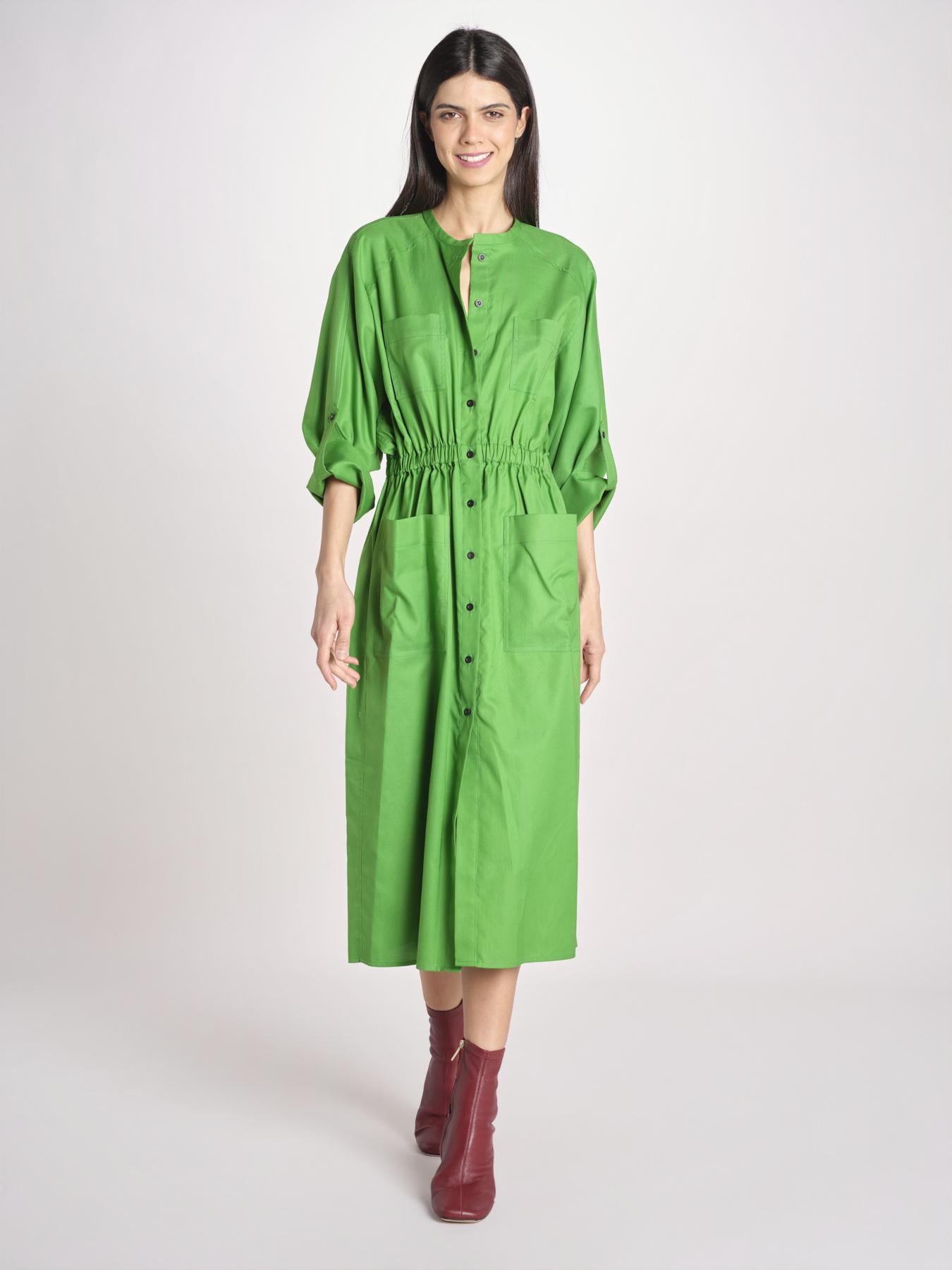 abito chemisier in cotone E20FR08 GREEN martin grant 