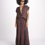 camicia con bottoni CLARENCELK CHOCOLAT laraethnics 