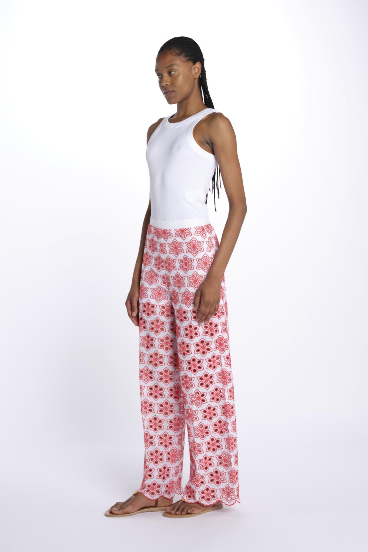 Pantalone LUPY PANT fiori R25009 EYELETRED sundress 
