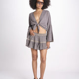 minigonna a balze in lurex gessato ROSE STONE GREY christianzen 