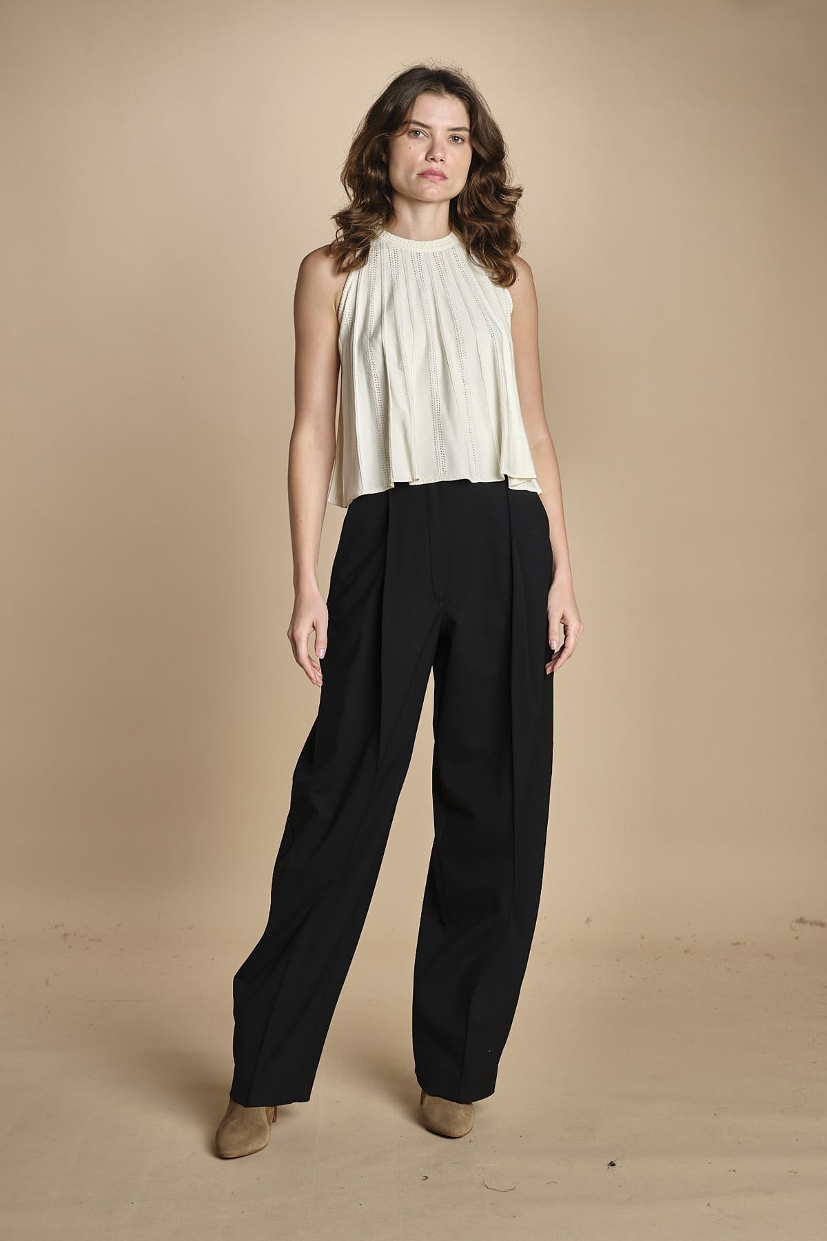 top in maglia plisse SERRES ECRU ba&sh 