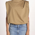 blousa con arriccio TSH0737IDRIS BEIGE VERT BEI4723S soeur 