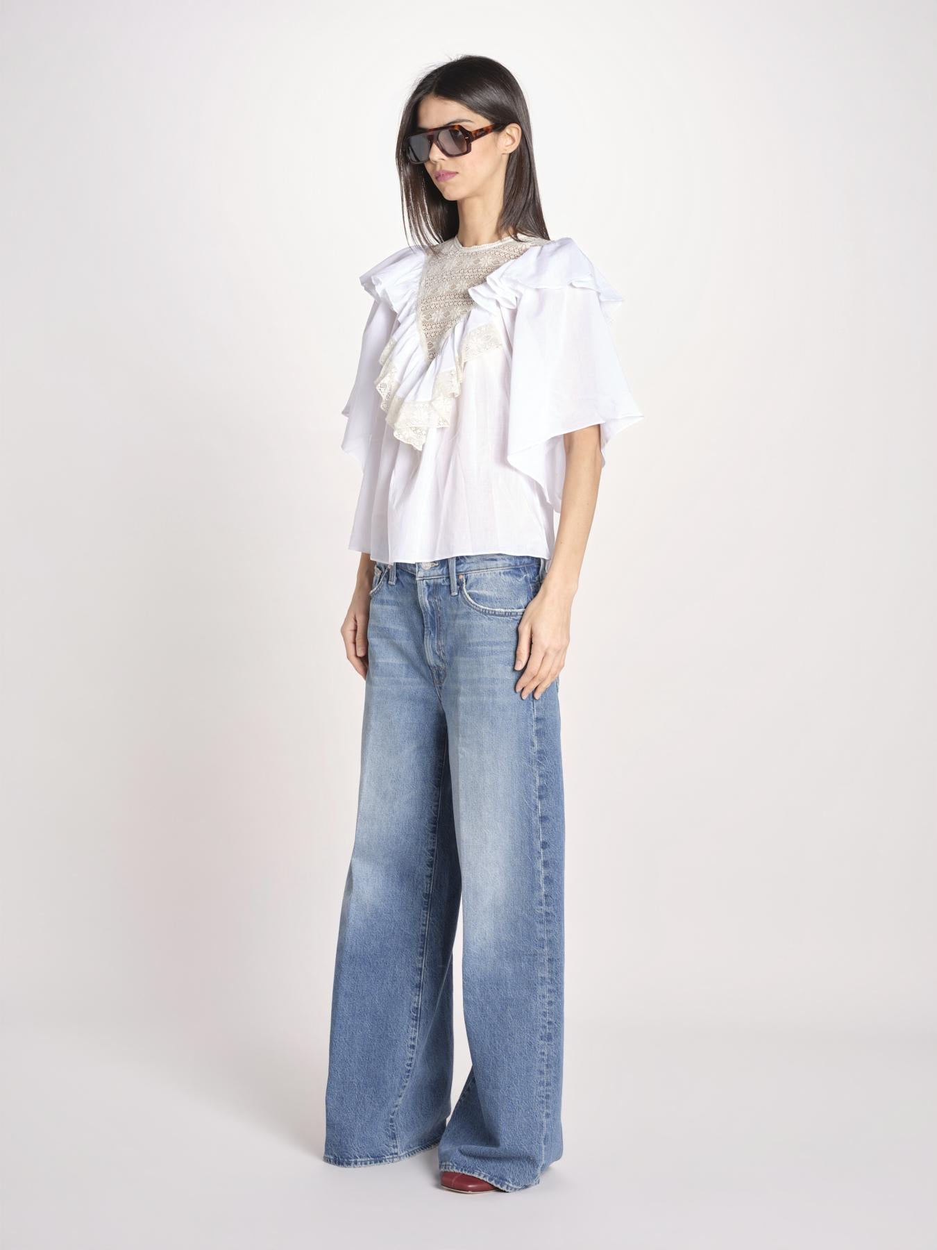 camicia con pizzo in volant DOLLY TEE DOLLY1TEE WHITE antik batik 
