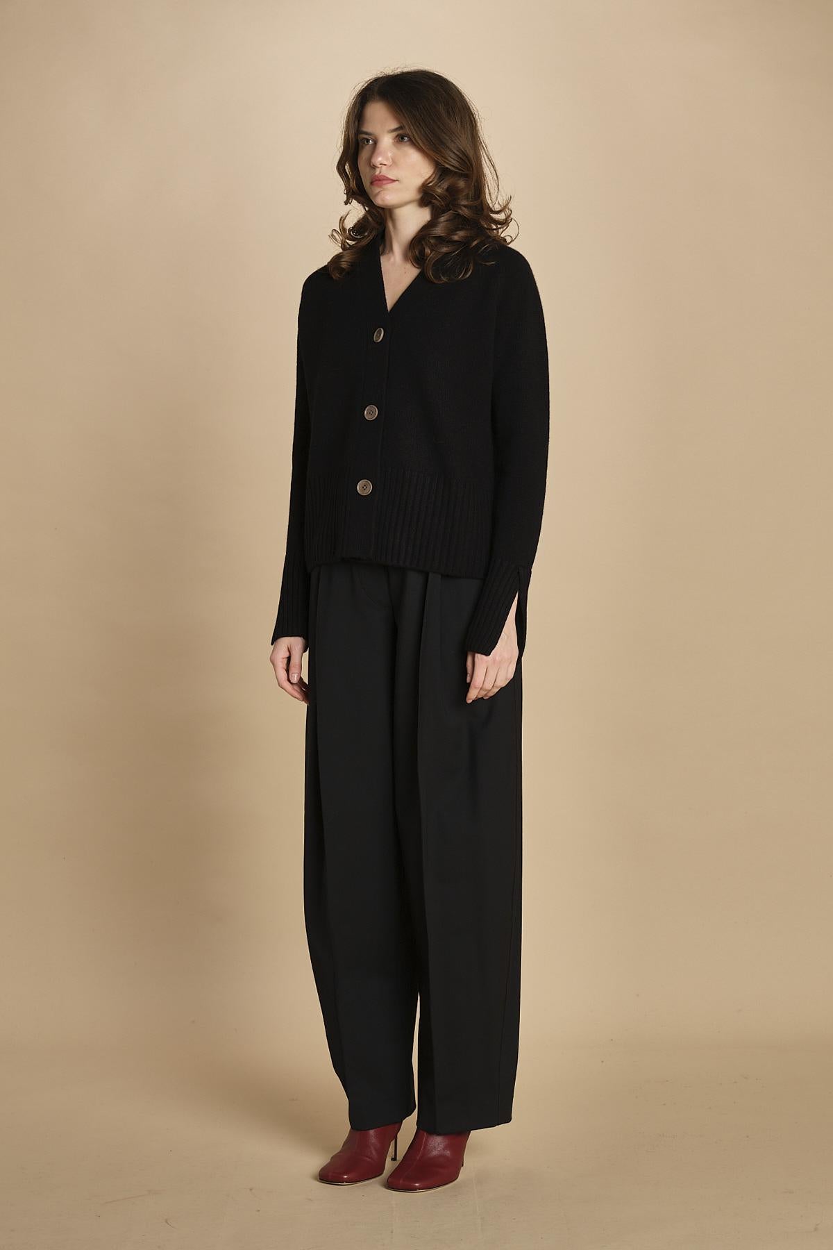 cardigan tre bottoni MIL4A24 Z3613S NERO milaura 