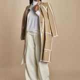 NINA PLEAT pantalone con pinces CA1398 CHALK berwich 