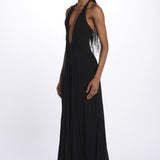 Abito JENNIFER lungo scollato jersey JAS24DR098 BLACK misha 