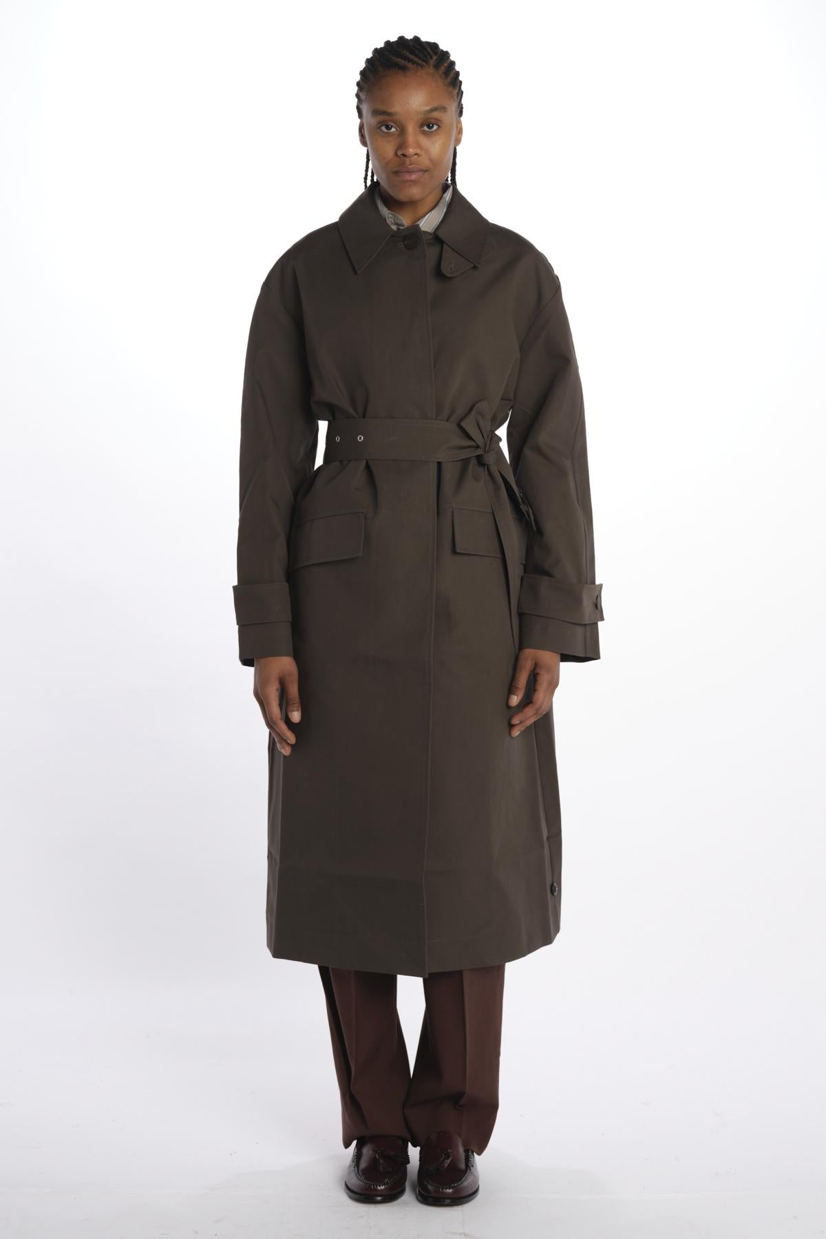 Trench lungo con cintura INNIS1562 MOSSBLACK studio nicholson 
