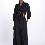 MARIA top con nodo e maniche lunghe MARIA INDIGO laraethnics 