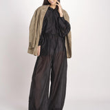 pantalone in mussola con elastico DORA 3119 T0161 BLACK T0002 the latest 