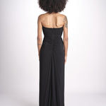 abito lungo con scollo cuore in jersey THE FLORENCE CR339 BLACK misha 