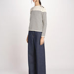 maglia girocollo, chiusa con bottoni sulla spalla QUADRO 2615361151600 011 BLU weekend maxmara 