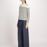maglia girocollo, chiusa con bottoni sulla spalla QUADRO 2615361151600 011 BLU weekend maxmara 