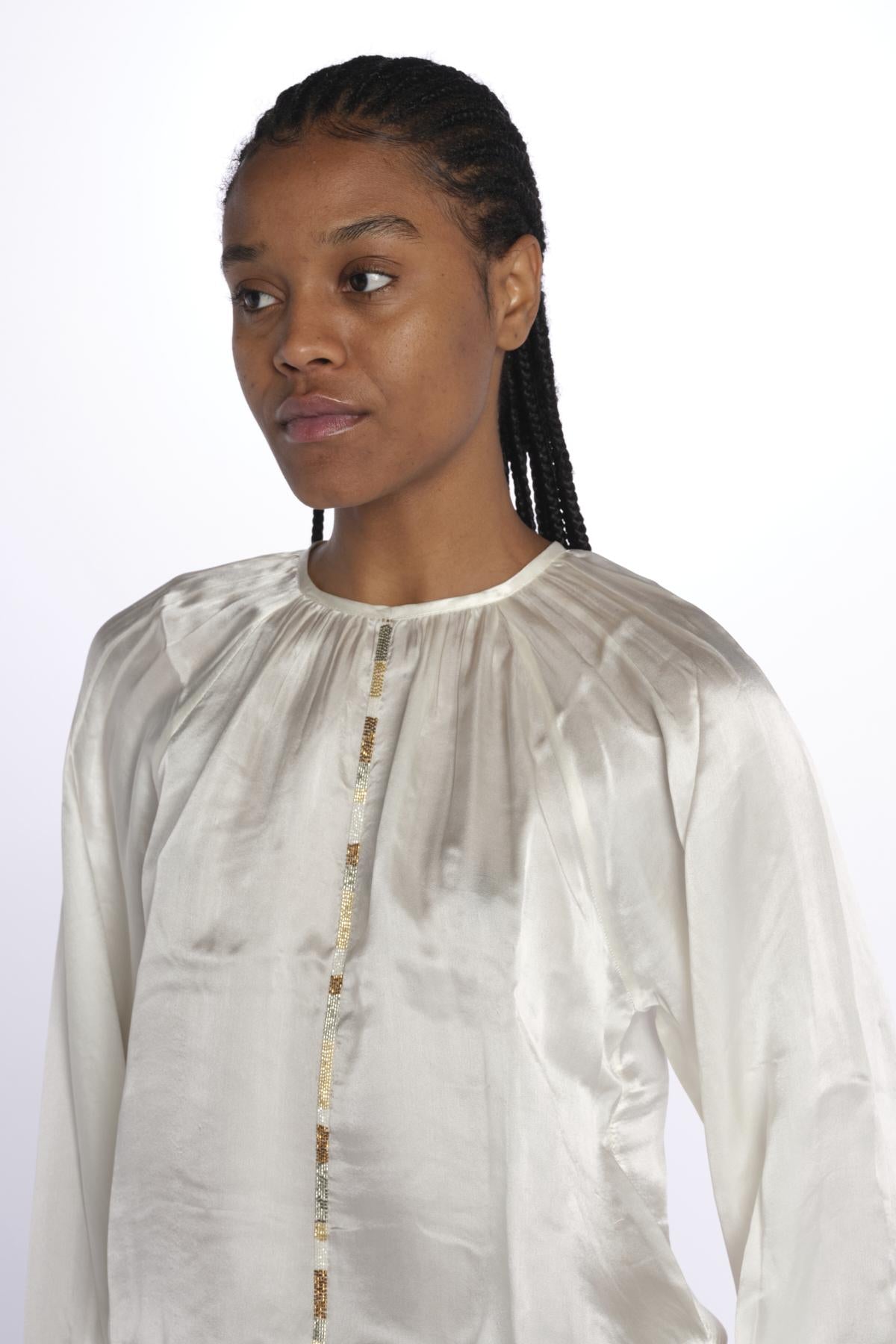 Camicia manica sbuffo CUTWORK BE24499 IVORY milaura 