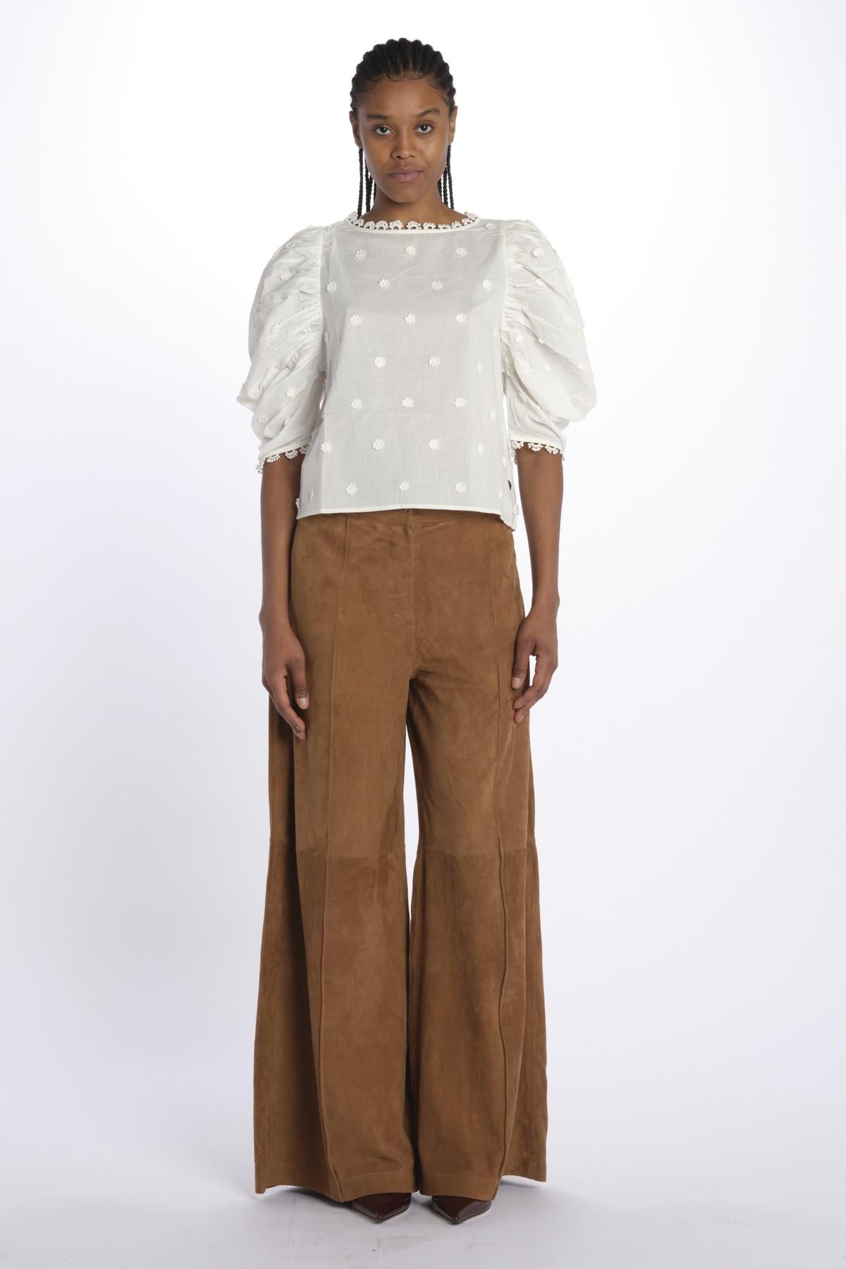 Camicia OFF-WHITE ricamo fiorellini 338614 OFFWHITE farm rio 