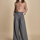 pantalone con pinces tela lana ADELFI 2525136072600 GRIGIO weekend maxmara 