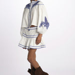 Mini gonna ZILLI ZILLI 1737 WHITE scarlett poppies 