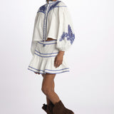 Mini gonna ZILLI ZILLI 1737 WHITE scarlett poppies 