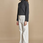 pantalone a zampa con taschine FAUVE WX WHITE fam 