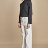 pantalone a zampa con taschine FAUVE WX WHITE fam 