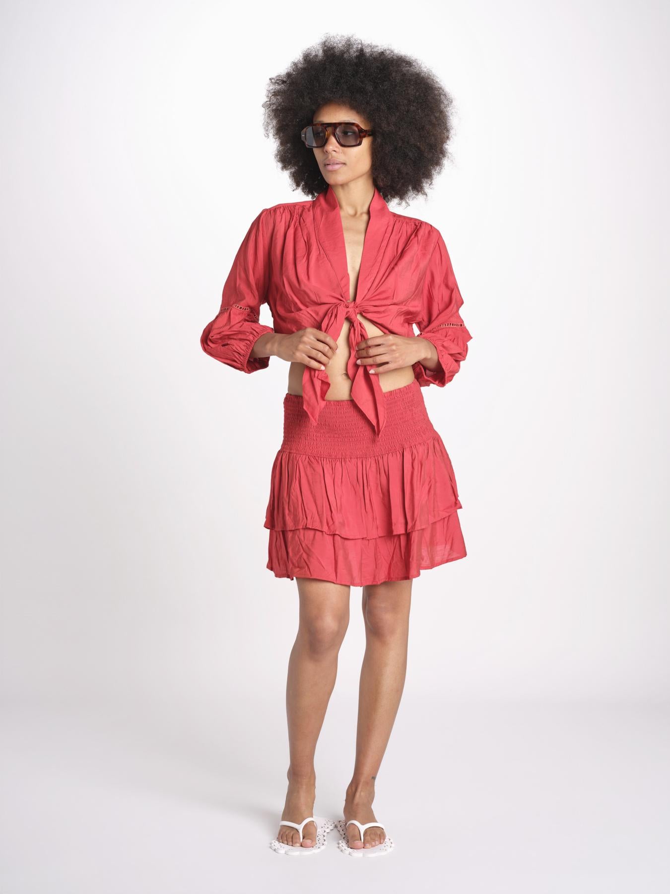 camicia con nodo MARIABL CRANBERRY laraethnics 