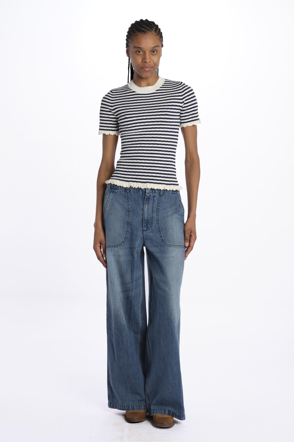 ADDY KNIT s/slv tee E008 MULTI sea ny 