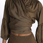 MARIA top con nodo e maniche lunghe MARIA OLIVE laraethnics 