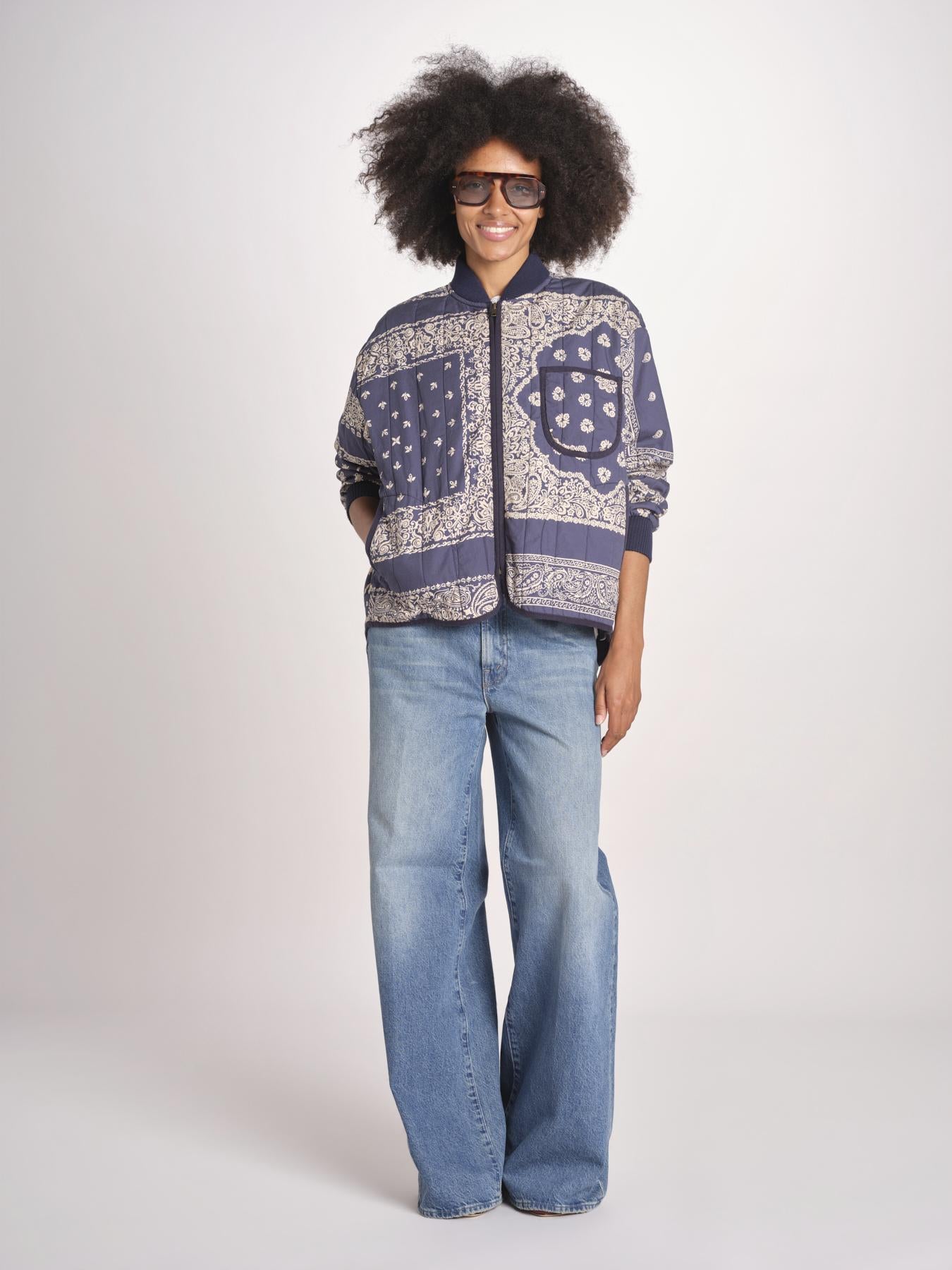 bomber stampa a bandana THE QUILTED BOMBER J270676BP NAVY the GREAT 