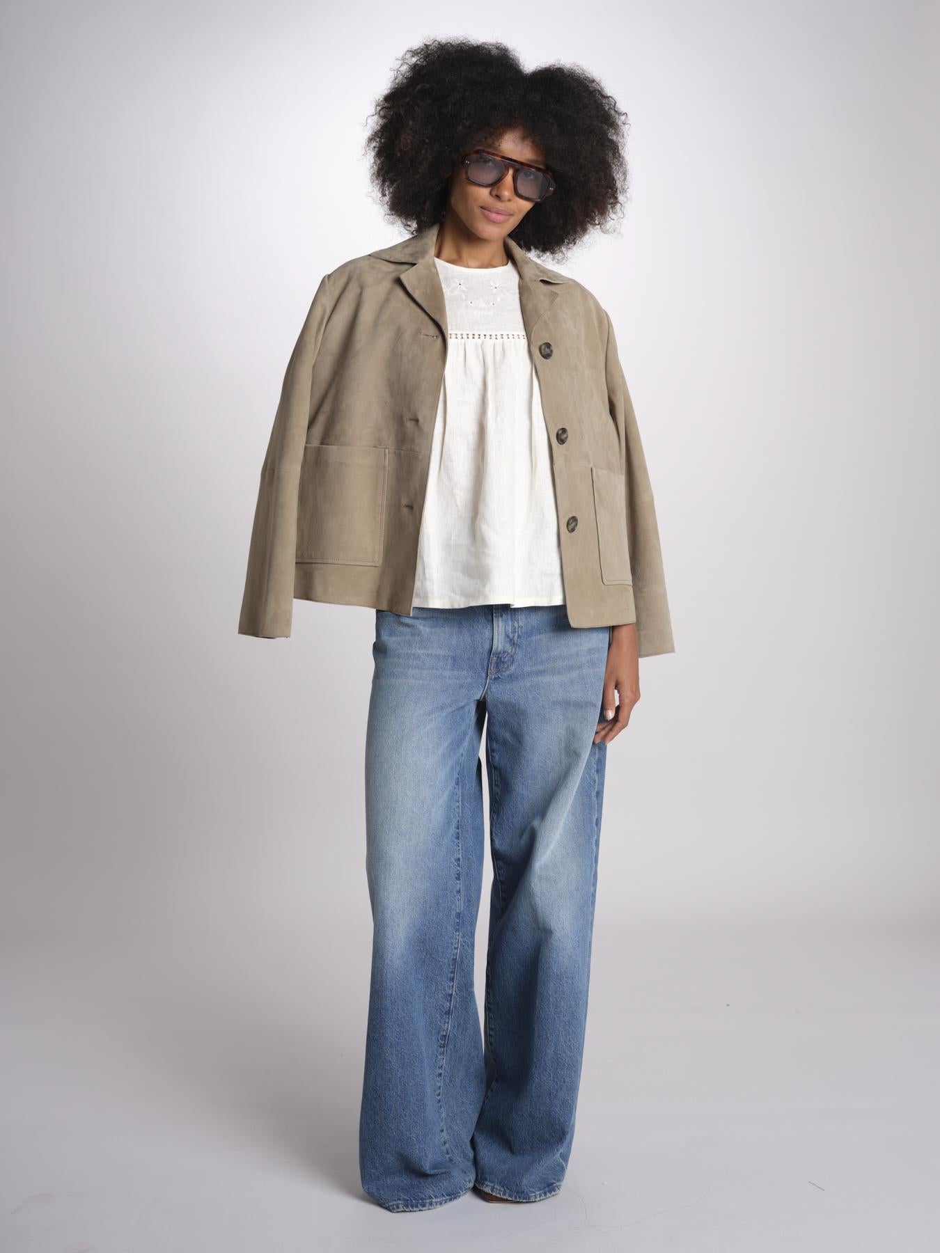 t-shirt in lino ricamata BACINO 2615941082600 001 ECRU weekend maxmara 