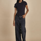 t-shirt a costine con manica corta THE RIB BABY TEE WE24JKT015 NERO frame 