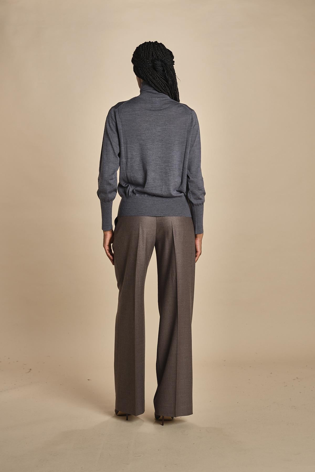 dolcevita over in lana merinos MIL LAU5 E14038 GRIGIO SCURO milaura 