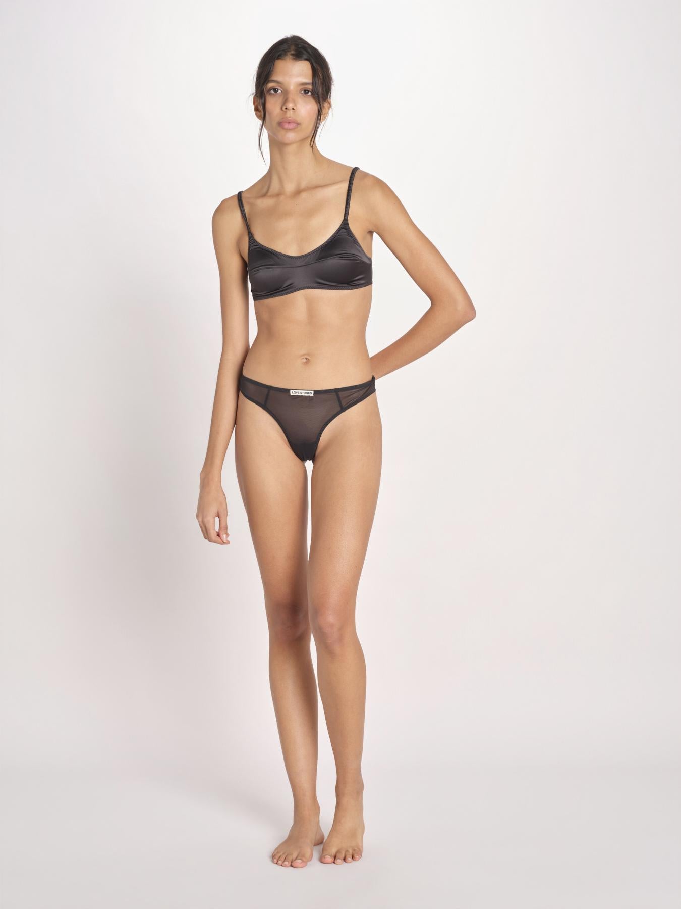 bralette in satin TORI L2611910 BLACK 900 love stories 