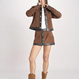 minigonna con chiusura in ottone 12094-16 TOBACCO retrofete 