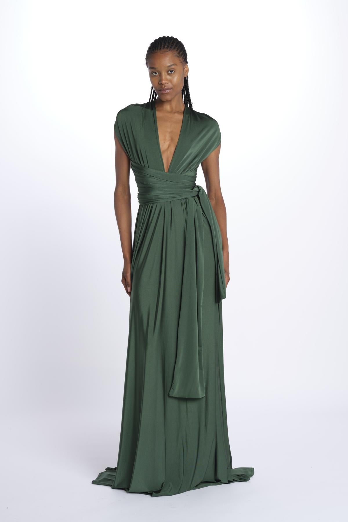 ALLUIM DRESS abito lungo ALLIUM GREEN nash 