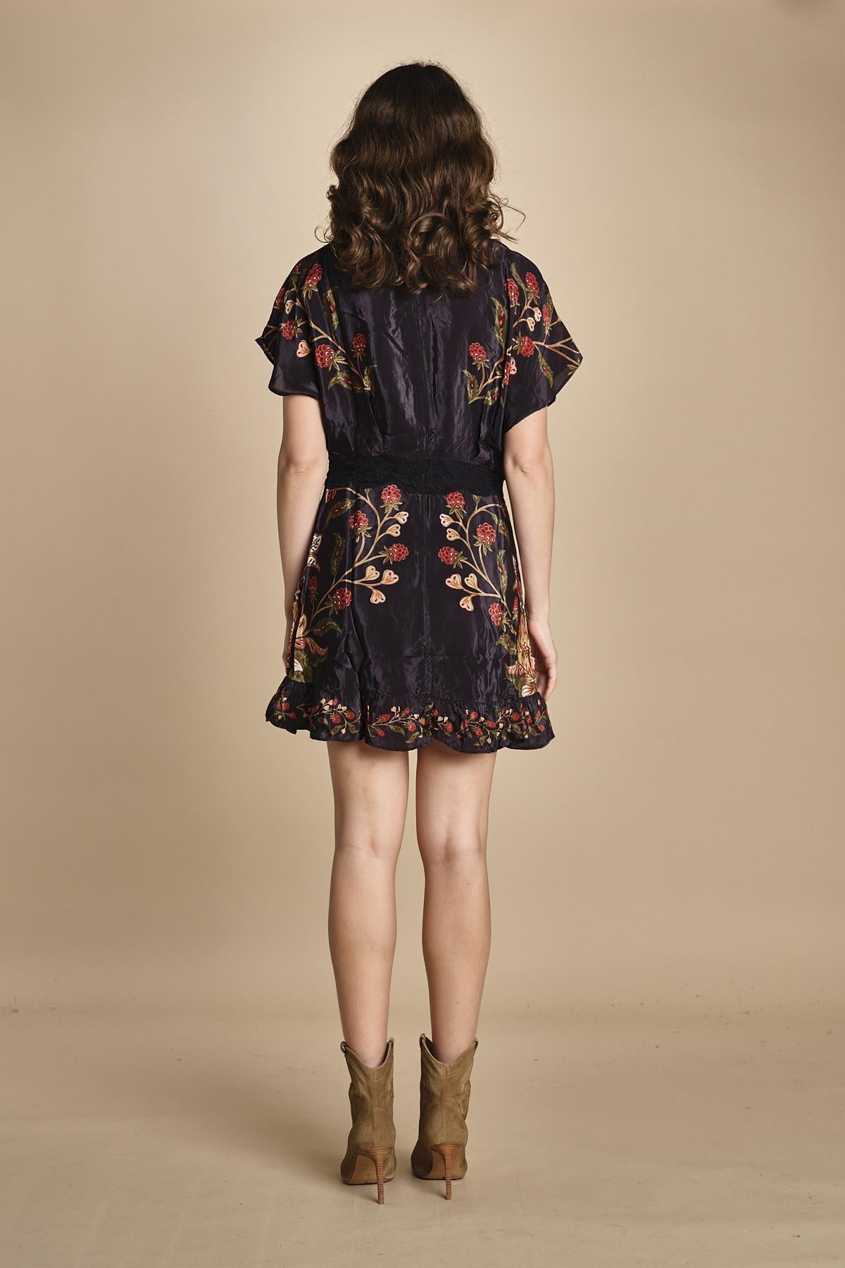 miniabito stampa fiori BERRY GARDEN340038 BLACK farm rio 