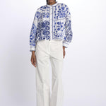 Giacca/camicia MAMIE ricamata MAMIE1BBL BLUE antik batik 