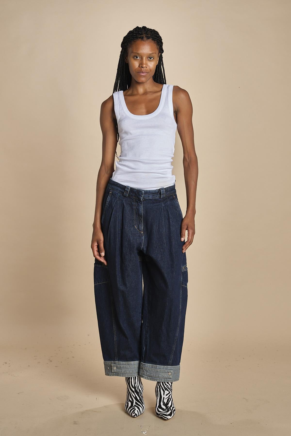 denim over CURVEDWIDE LEG  515324LID D402 DARK INDIGO phillip lim 
