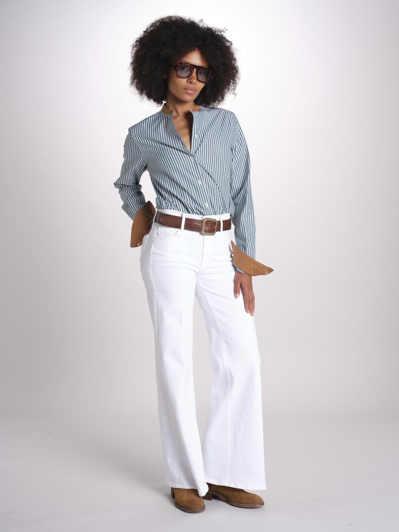 camicia a righe con collo guru MICA5630 BV milaura 