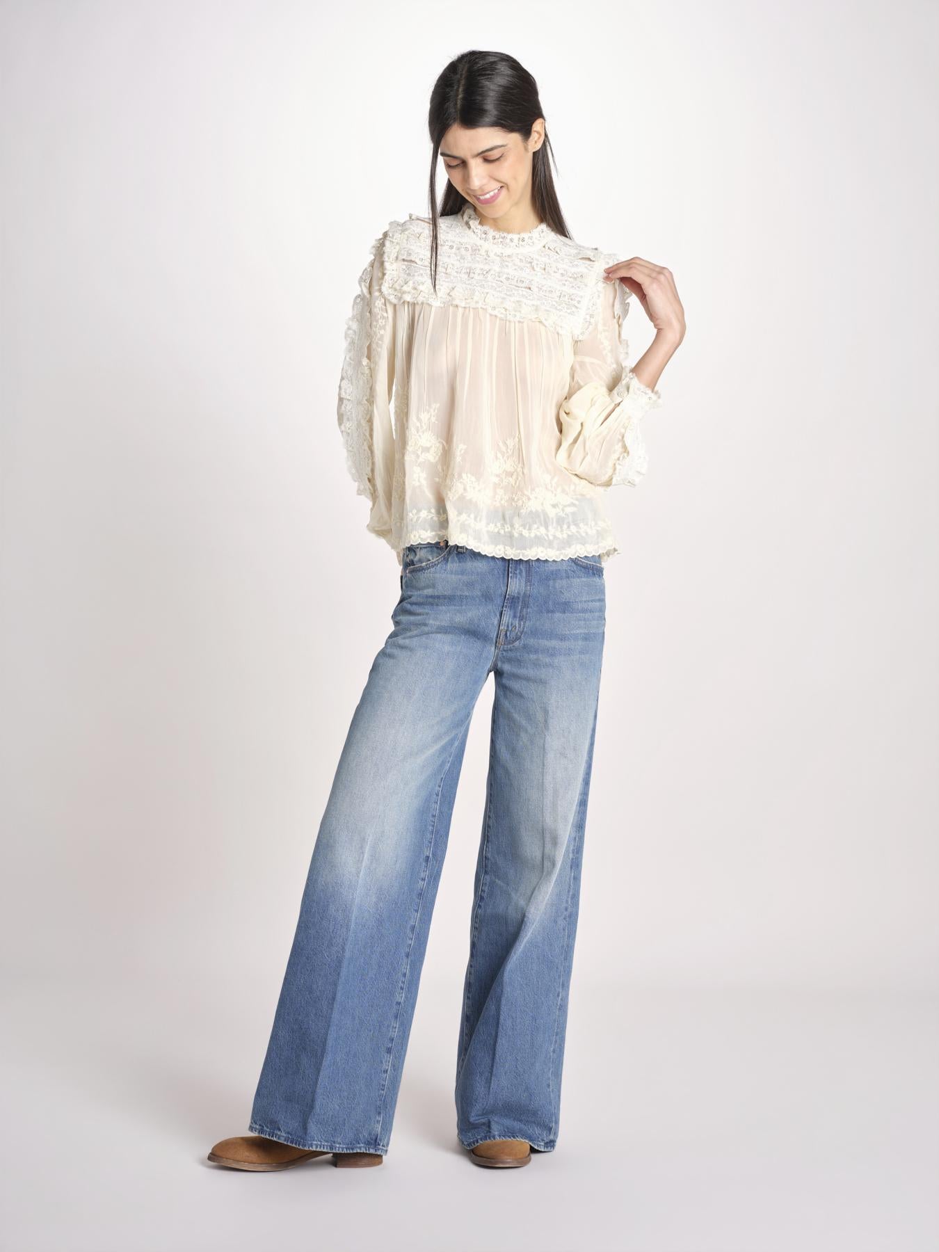 camicia in pizzo 084 CREAM sea ny 