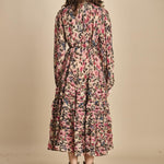 abito lungo con stampa a fiori BLURRY TINY 340025 PINK farm rio 