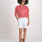 Camicia maschile in lino M012 951 ROSSO milaura 