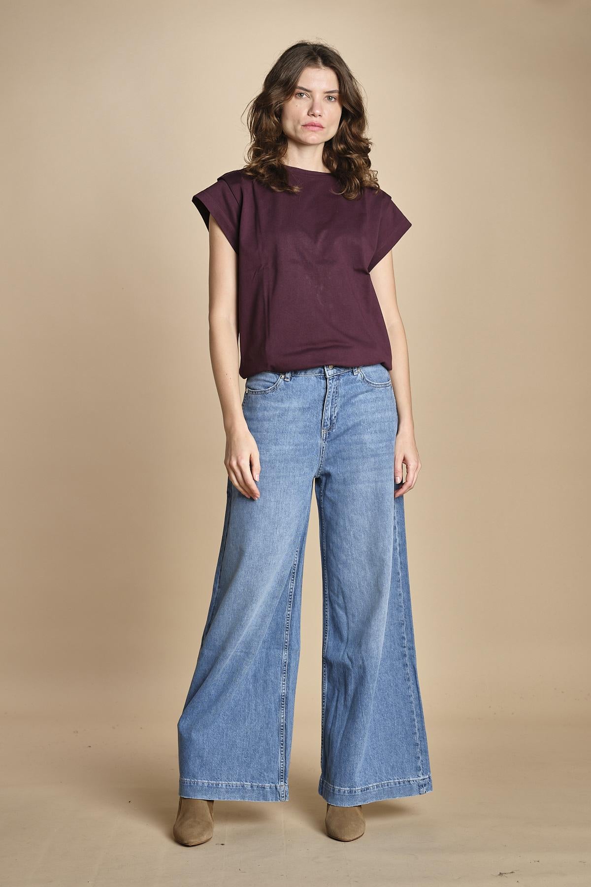 t-shirt con spallina PIO BORDEAUX ba&sh 