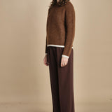 maglia a coste in mohair 15K106WM005 P661 VICUNA ines de la fressange 