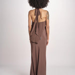 top in seta collo alto con nodo 41350-412 CACAO 69 federica tosi 