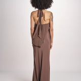 top in seta collo alto con nodo 41350-412 CACAO 69 federica tosi 