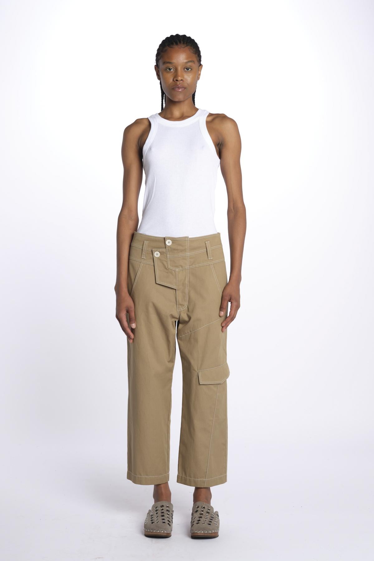 Pamtaloni WORK PANT con tasche 10815 070 KHAKI jejia 